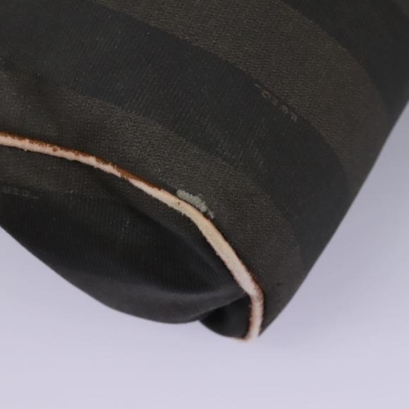 FENDI Pecan Canvas Hand Bag 2way Brown Black gold Auth th5780 - Picture 9 of 16